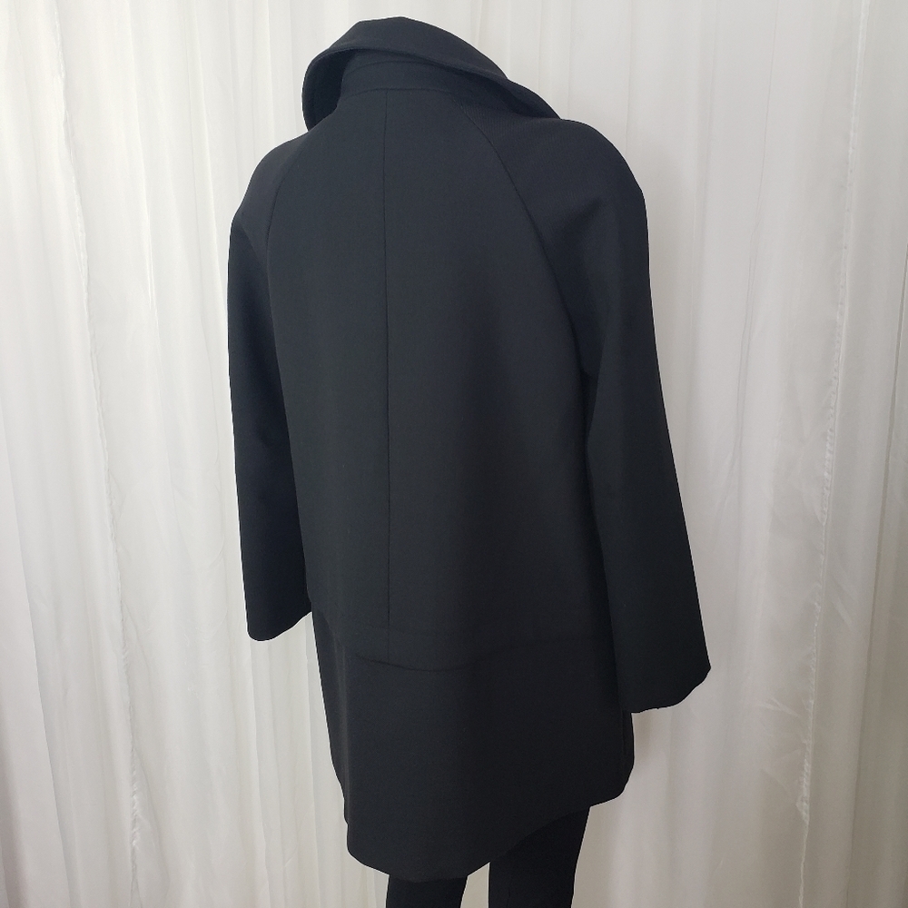 Zara Basic Black Wool Blend Coat Jacket Size Xl - image 6